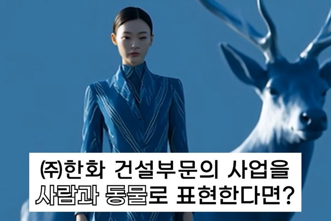  ㈜한화 건설부문의 주요사업을 사람과 동물로 표현한다면? 👸🏻🫎🤵🦅
